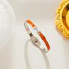Pulseira de aço titânio letra H pulseira feminina moda europeia e americana tendência pulseira nova aço inoxidável titânio aço joias fábrica