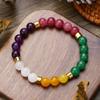 Pulsera de Cuerda Elástica de Piedra Shoushan de Cristal, Nuevo Producto Transfronterizo para Mujer, Venta al por Mayor, Joyería de Piedra Natural, Pulsera de Cuentas de Cuerda Elástica