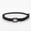 Pulsera Trenzada de Cuerda de Milán Multicolor con Puntos Transfronteriza Loto Blanco Acero Inoxidable Negro Grabado de Letras Cuerda Trenzada Ajustable