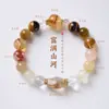 Pulseira de Pedra Olho de Tigre Natural Dourado Preto Super Sete para Mulheres, Nova Pulseira de Cristal Estilo Chinês Rico Montanha e Rio, Atacado de Joias de Alto Padrão