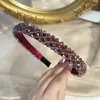 Diadema Ancha Hecha a Mano con Cuentas y Nudos de Pedrería, Pinza para el Cabello Coreana Estilo Celebridad, Accesorio de Cristal