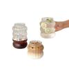 Fabricante de Taza Rayada Circular Vidrio Transparente Taza Nube Hogar Taza Desayuno Leche Taza Latte Americano Hielo Taza Agua