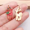 Papá Noel Muñeco de Nieve Copo de Nieve Reno DIY Gota de Aceite Aleación Accesorios de Joyería Llavero Colgante Pequeño Colgante Transfronterizo