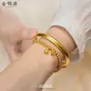 Retenção de Cor Alta Ouro Antigo Areia Herança Anel Liso Pulseira Costas de Lóach Pulseira de Ouro Imitação Feminina Joia de Mão Sólida Venda por Atacado