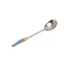 Cuchara de titanio puro tipo flor de hielo con mango largo, exquisita y elegante para uso doméstico, adecuada para niños y adultos como cuchara para sopa, cuchara de mesa o cuchara para postre