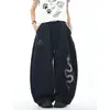 Comercio Transfronterizo Ov Diseño Retro Original Americano de Pedrería Pantalones Casuales Unisex Sueltos de Pierna Ancha Pantalones de Chándal