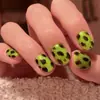 Unhas Vestíveis Y2K Hot Girl Verde Fluorescente Preto Estampa de Leopardo Adesivos de Nail Art Personalizados Pontas de Unha Tendência Cool Atacado de Fábrica Unhas Postiças