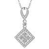 Colgante Geométrico Cuadrado de Lujo con Diamantes Completos de Venta Caliente Colgante Brillante Zirconia Cúbica Rectangular Taladrado Artículo para Colgar