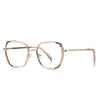 Gafas originales anti-luz azul 3134 metal TR círculo montura tendencia diosa europea y americana pasarela calle espejo plano transfronterizo