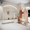Expositor de Loja de Roupas em Aço Inoxidável Cabide de Chão Expositor de Loja de Roupas para Lojas de Roupas Masculinas e Femininas