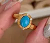 Caperucita Roja Explosivo Estilo Retro Color Aceite Goteando Alambre Dibujado Flor Anillo Femenino Diseño Nicho Sentido de Alta Calidad Anillo Anillo