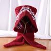 Sombrero Lei Feng de lana mezclada con nicho y orejas de oso lindas para mujer, otoño e invierno, cálido, con protección para las orejas, sombrero de punto