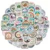 50 pegatinas de graffiti de sellos de pasaporte de viaje vintage para uso transfronterizo, pegatinas decorativas impermeables para botellas de agua, pegatinas de sellos de pasaporte