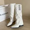 Botas de punta fina con aumento interior de 7 cm para mujer, nueva colección otoño 2026, botas largas de suela gruesa para mujeres bajitas, botas altas de montar