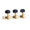 Botón de Cuerda de Guitarra Folk Acústica 3+3 Botón Largo de Tres Posiciones para Cuerda de Guitarra Chapado en Oro Cabeza de Plástico Negro Botón de Cuerda Universal
