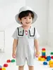 Ropa de Bebé, Ropa de Verano para Niños y Niñas, Pelele Súper Lindo y Adorable para Mes Completo, Traje Delgado de Verano Estilo Azul Marino para Gatear
