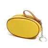 Nuevo Estilo Billetera para Monedas de Cuero Genuino Mini Bolso Piel de Vaca de Primera Capa Colorido de Moda Llavero Almacenamiento Cremallera Cartera Pequeña para Mujeres