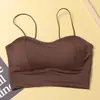 Sutiã Camisola com Bojo Espesso para Seios Pequenos e Grandes de Seda Gelada Costas Bonitas Roupa Íntima Levanta Busto Anti-luz para Uso Externo Mulheres