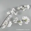 Flor de pereira de duas pétalas, flor de cerejeira de caule longo, flor de cerejeira pendente, flores artificiais decorativas estilo Zen, decoração de salão de casamento, flores artificiais estilo chinês