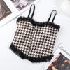 Top Tubinho Lindo com Renda nas Costas Roupa Íntima Completa Feminina Top Push-Up Base Anti-Luz Copo Fixo Interno Alça para Amarrar no Peito