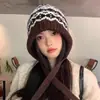 Gorro Jacquard Estilo Fair Isle para Mujer, Gorro de Punto Colorido de Alta Gama para Otoño e Invierno, Gorro de Lana Grueso Cálido que Protege los Oídos