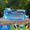 Novo balde de armazenamento de água ao ar livre com torneira de plástico para PC de qualidade alimentar, carro, balde para beber, caixa de água mineral pura