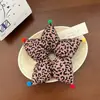Faixa de Cabelo Estampa de Leopardo com Bolinhas e Flor de Cinco Pontas Corda de Cabelo para Festa de Menina Acessórios de Cabelo para Rabo de Cavalo Alto de Bebê Corda de Cabelo para Menina Acessórios de Cabelo