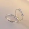 Anillos de Pareja de Promesa para Hombres y Mujeres, Diseño de Nicho Ins, Nuevos Anillos de Pareja de Moda de Gama Alta, Anillos Ajustables, Venta al por Mayor de Fábrica