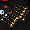 Juego Creativo de Acero Inoxidable con Dibujos Animados para Postre, Tenedor, Vajilla de Halloween, Cuchara para Remover, Cuchara de Café, Tenedor para Pastel, Tenedor para Frutas