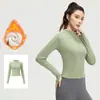 Conjunto de Yoga para Mujer Otoño Invierno Cálido con Felpa Interior Cuello Alto Cremallera Top Correr al Aire Libre Adelgazante Fitness Conjunto Deportivo