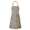 Delantal Europeo y Americano Transfronterizo de Amazon para Mujeres con Buen Aspecto, Delantal de Ropa de Trabajo para Cafetería, Delantal Halter con Estampado de Leopardo para Manicurista