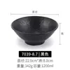 Cuenco poco profundo estilo japonés de melamina negra imitación porcelana, popular en línea, para fideos, tazones de arroz, tazones de sopa de restaurante de hotel, tazones de ensalada, uso comercial