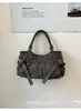Bolsa de ombro transversal casual versátil coreana para mulheres, nova bolsa tote retrô da moda, bolsa de ombro e transversal de grande capacidade