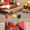 Velas tricolores estilo ins coreano para pastel de cumpleaños, decoración de fiesta DIY, velas creativas con llama de estrella, accesorios de decoración de globos
