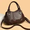 Bolso para Mujer de Mediana Edad 2026 Nuevo Retro Textura de Cuero Encerado Aceitoso Bolso de Mano Gran Capacidad Moda Bolso de Hombro Único Cruzado
