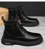 Botas Martin Transfronterizas para Hombre Otoño e Invierno 2024 Nuevas Versátiles Estilo Británico Retro Botines Casuales de Rango Medio para Hombre