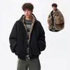 Casaco de Algodão com Capuz da Moda para Homens, Estilo Americano de Inverno, Jaqueta Reversível de Alta Qualidade Estilosa, Roupa de Algodão Espessa e Quente Versátil Retrô
