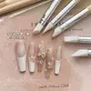 Set de Bolígrafos Herramienta para Arte de Uñas con Palo de Madera, Bolígrafo de Silicona para Pegatinas, Bolígrafo de Presión, Bolígrafo de Tallado, Bolígrafo para Polvo de Espejo Mágico