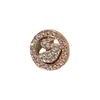 Broche Cisne Redondo de Comercio Transfronterizo, No se Desvanece, Broche Personalizado de Aleación de Zinc Incrustado con Diamantes, Colgante de Accesorio de Broche de Alta Gama