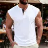 Chal de verano para hombre 2026, comercio exterior transfronterizo europeo y americano, nuevo, casual, con botones, con bolsillo, de manga corta, sin mangas, cuello redondo