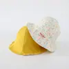Chapéus de Pescador Reversíveis Dupla Face Atacado Infantil Novo Estampa Primavera e Verão Chapéus de Sol para Meninas ao Ar Livre Chapéus Bucket Comércio Exterior