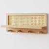 Perchero de pared de ratán tejido de madera maciza para colgar llaves, creativo, de madera tejida, para porche, decorativo, para guardar ropa