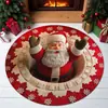 Alfombra Redonda Estereoscópica 3D de Navidad para Sala de Estar, Dormitorio, Mesita de Noche, Felpudo Decorativo Festivo, Aislamiento Frío, Felpudo para Pies