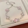 Pulsera Calada de Rombo de Circonita Transfronteriza Europea y Americana, Joyería de Mano Exquisita de Lujo Ligero de Alta Gama, Personalidad, Banda para la Mano, Temperamento, Versátil para Mujeres