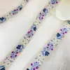 Flores y plantas de fondo de arroz de 2.1 cm, lazo hecho a mano, cinta, moda, accesorios para ropa de actuación Hanfu