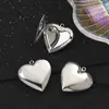 Marco de Fotos Espejo de Acero Inoxidable 316 con Forma de Corazón Joyería DIY Llavero de Corazón Colgante Puede Contener Fotos Caja de Fotos para Pareja