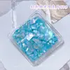 6 Rejillas Escamas de Concha Marina Natural Decoraciones para Uñas Vendedor Caliente Transfronterizo Color Aurora Paua Rodajas Ultra Delgadas Parches para Uñas Postizas DIY