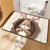 Felpudo de Diatomeas para Pascua Transfronterizo, Alfombrilla Antideslizante Absorbente de Agua para Baño, Felpudo para Puerta de Entrada con Decoración de Conejo y Huevo