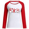 Camiseta Feminina de Manga Longa Dia dos Namorados Estampa de Amor Três Anões Algodão Raglan Manga Longa Atacado