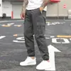 Novas calças de trabalho masculinas transfronteiriças, novas calças compridas de trabalho Amazon com múltiplos bolsos, calças jogger casuais da moda